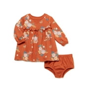 easy-peasy Baby Girl Print Dress, Sizes 0/3-24 Months