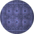 thumbnail image 1 of Ahgly Company Indoor Round Abstract Blue Modern Area Rugs, 6' Round, 1 of 4