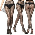 thumbnail image 4 of Kilaqueen Fashion Fishnets Sheer Tights for Women, Sexy High Waist Mesh See Through Hollow Out Pantyhose Nylon Black Lace Fish Net Stockings Leggings, 4 of 4