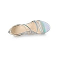 thumbnail image 4 of BLISSFUL STEP Women's Open Toe Strappy Ankle Strap Back Zip Stiletto Heel Sandals Silver 7, 4 of 8