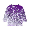 thumbnail image 3 of GA WEIHUA Kids Summer Tunic Tops Night Sparkly Glitter Printed T Shirts Loose Soft 3/4 SleeveTees Blouses Cute Crewneck Dressy Casual Shirts(Purple,3 Years), 3 of 4