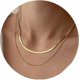 thumbnail image 1 of 14K Gold/Silver Plated Snake Chain Necklace Herringbone Necklace Gold Choker Necklaces for Women Girl Gifts Jewelry 1.5/3/5MM(W) 14"/16"(L), 1 of 4