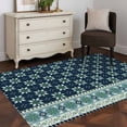 thumbnail image 3 of Area Rugs for Living Room Bedroom, Dark Blue Flowers 4'x6' Rug Washable Carpet Runner Indoor Outdoor, Vintage Rustic Abstract Floral Aesthetic Non Slip Accent Floor Mats Rug for Kitchen, Office, 3 of 8