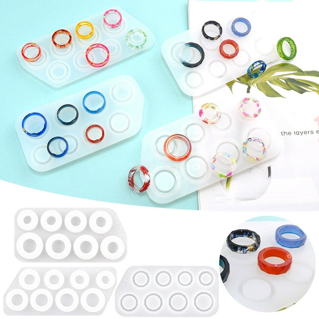 Xihbxyly Kit de Moldes de Resina Diy, Diseño de Flores de Cristal Epoxi, Moldes Flexibles y Reutilizables, Manualidades para Hacer Joyas, Idea de Regalo Única, Proyectos de Anillos Colgantes de Resin