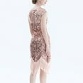 thumbnail image 4 of XFLWAM Women's 1920s Flapper Dress Vintage Gatsby Cap Sleeve Sparkle Sequins Fringe Cocktail Wedding Party Evening Gown Roaring Dress, 4 of 4