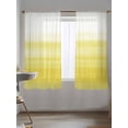 thumbnail image 5 of Sheer Curtains 72 Inches Long 2 Panels Set for Bedroom, Yellow White Ombre Semi Sheer Curtains for Windows, Farmhouse Funny Gradient Striped Voile Window Treatments Rod Pocket Curtain, 5 of 7