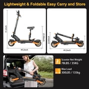 Electric Scooter,1600W Peak Motor,40 MPH Top Speed & 50 Miles Range,Dual Shocks,10 Off Road FoldableTire E-Scooter,for Adult Teens