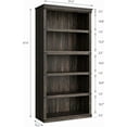 thumbnail image 2 of 5-Shelf Bookcase, Modern 32" Wide Freestanding Wooden Bookshelves with Open Compartment, for Office, Library, 2 of 6