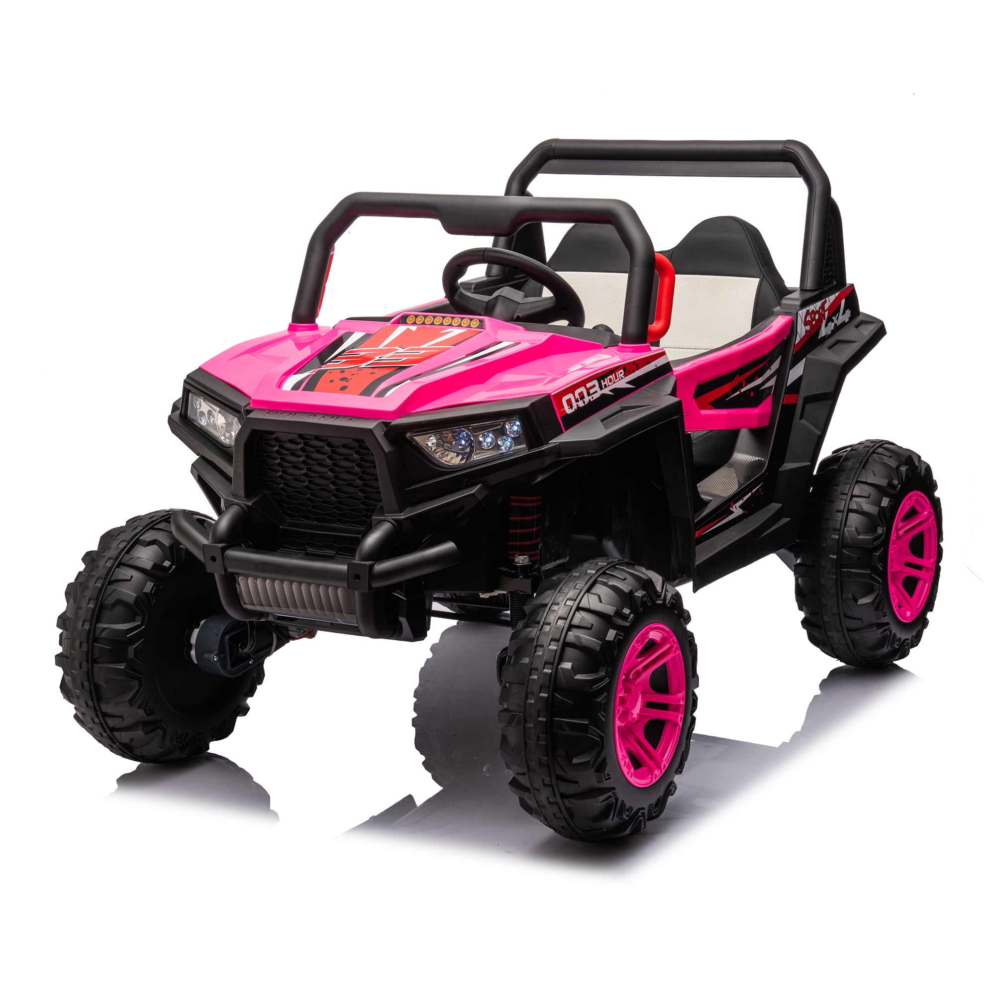 CIPACHO 12V Kids Ride On Truck with Remote Control, Electric Buggy Car Toys Off-Road UTV Vehicle, 4 Shock Absorbers, Pink