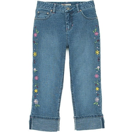 Faded Glory - Little Girl's Cuffed Sparkle Blossom Capris