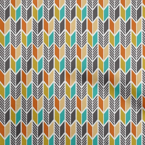 oneOone Polyester Spandex Orange Fabric Geometric Craft Projects Decor Fabric Printed By The Yard 56 Inch Wide
