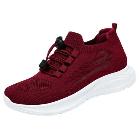 

Fashion Summer Women Sports Women s Wedge Sneaker Shoes Flat Soft Bottom Sneaker Boots for Women Mesh Breathable Upper Elastic Band Solid Color Casual Style