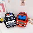 thumbnail image 3 of Mochila de moda para niños con forma de coche de policía pequeño Mochila de moda para niños y niñas Mochila para refrigerios de jardín de infantes, 3 of 6