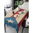 thumbnail image 6 of Puerto Rico Flag Table Cloth, Red Blue Vintage Waterproof Tablecloth for Rectangle Tables, Reusable Washable Fabric Table Cover for Restaurant Kitchen Dining Tables 54"x108", 6 of 6