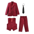 thumbnail image 4 of Boys' Suits Slim Fit 4 Pieces, Boys Formal Suit Set,Adjustable Waist, 4 of 5