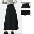 thumbnail image 5 of Women's High Waist Long Skirt with Pleats and Adjustable Belt Solid Color A Line Dress for a Sophisticated Look, 5 of 9