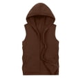 thumbnail image 3 of QATAINLAV Men's Full Zip Tank Tops Summer Sleeveless Hoodies Muscle Gym Workout Hooded Vest with Pockets, Coffee, XXXXXL, 3 of 4