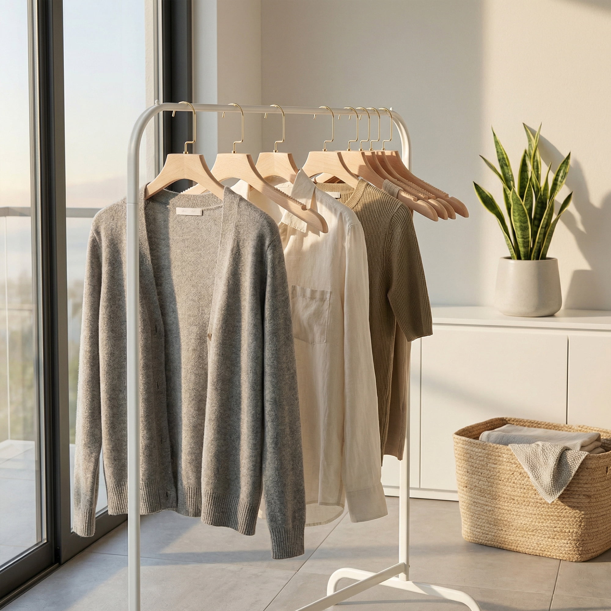 Unique Bargains 2Pcs Plastic Durable Space Saving Nonslip Hangers Beige 15.2x8.7inch