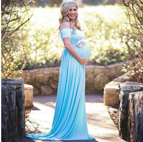 Womens Pregnant Long Maxi Dress Maternity Gown Party Photography Props Plus Size 