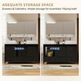 thumbnail image 5 of 60 Inch Bathroom Vanity with Double Sink Ceramic, Freestanding Cabinet with 2 Farmhouse Sliding Barn Doors and 5 Drawers, Space-Saving Storage Cabinet(Ship in 2 Boxes), 5 of 10