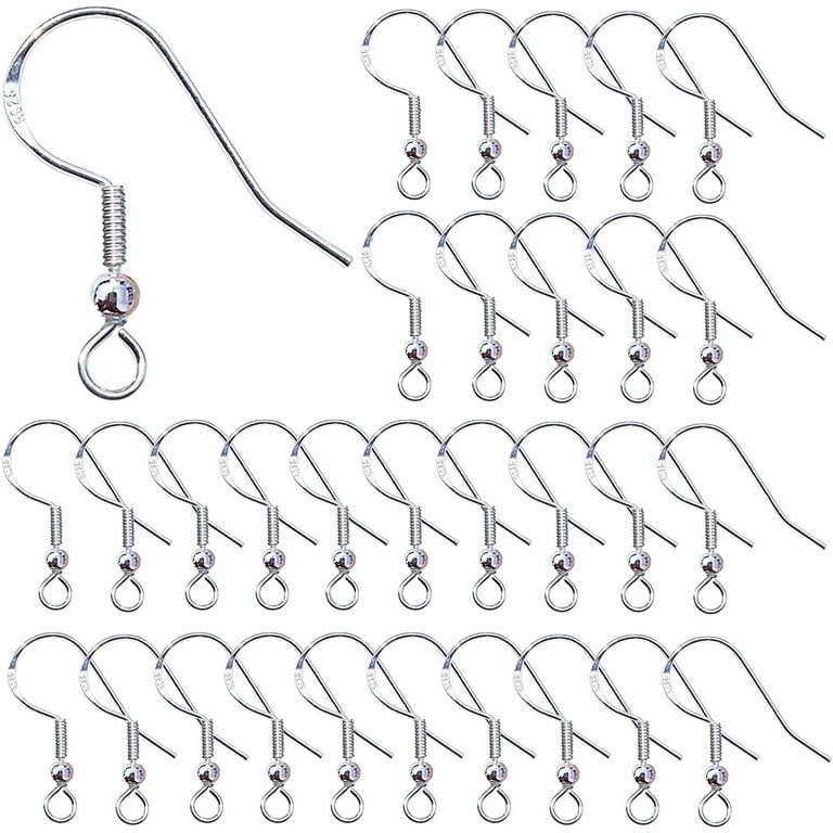 925 Sterling Silver Earring Hooks Hypoallergenic French Wire Hooks Fish  Hook Earrings Jewelry Findings Parts DIY Making 40pcs 