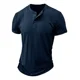 thumbnail image 1 of Playera De Manga Corta Estilo Henley Ligero Para Hombre, 1 of 7