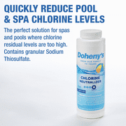 Dohenys Chlorine Neutralizer for Swimming Pools & Spas, Granular Sodium Thiosulfate Reduces High Chlorine, 2.25 lb