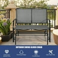 thumbnail image 5 of XiHuaZhaoChen Patio Glider Benches for Outside, Swing Glider Chair with Steel Frame,Capacity, Patio Swing Rocker, 2-Person Loveseat for Backyard, Poolside, Lawn, Balcony, Porch Glider Bench(Gray), 5 of 11
