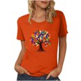 thumbnail image 1 of Dadaria Tee Femmes Chemise Orange Manches Courtes T-Shirt Col Rond Hauts Été Chandail Blouses 2TG, 1 of 5