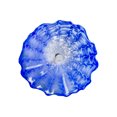 thumbnail image 5 of Fiore Hand Blown Art Glass Wall Décor with Floral Finial Centerpiece, Blue, 14" Diameter, 5 of 8