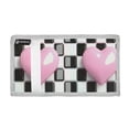 thumbnail image 2 of JIALIOU Nylon Trifold Card Wallet with ID Window Zipper Pocket for Men Women Teen Pink Heart on Checkered, 2 of 7