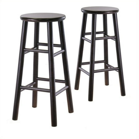 Winsome Wood Tabby 30" Beveled Seat Stools, Set of 2, Multiple Finish