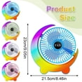 thumbnail image 3 of USB Rechargeable Desk Fan with Gradient Light, Quiet Multi-Speed Circulation Table Fan, Portable Atmosphere Lamp Fan for Home Bedroom Office Travel Camping(Sky Blue), 3 of 8
