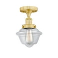 thumbnail image 3 of 616-1F-SG-G532 Innovations Lighting Oxford - 1 Light Semi-Flush Mount In Industrial Style-8.25 Inches Tall and 6.5 Inches Wide-Satin Gold Finish-Clear, 3 of 5