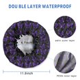 thumbnail image 3 of Shower Caps,Purple Butterfly Pattern Waterproof Shower Cap for Women 4 Pieces,Double Reusable Hair Cover for Shower PEVA Elastic Stretch Hem, 3 of 7