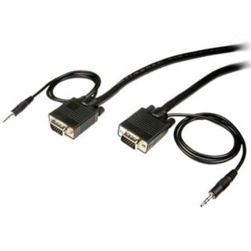 35/VGA-MMCL2-10 - VGA M/M W/AUDIO CABLE 10FT IN-WALL BLACK GOLD PLATED