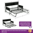 thumbnail image 2 of Homieasy Twin Size Daybed with Trundle, Daybed with Charging Station & Storage Headboard, Heavy Duty Metal Sofa Bed Frame with Pop-up Trundle for Living Room, Bedroom and Guest Room,Black, 2 of 8