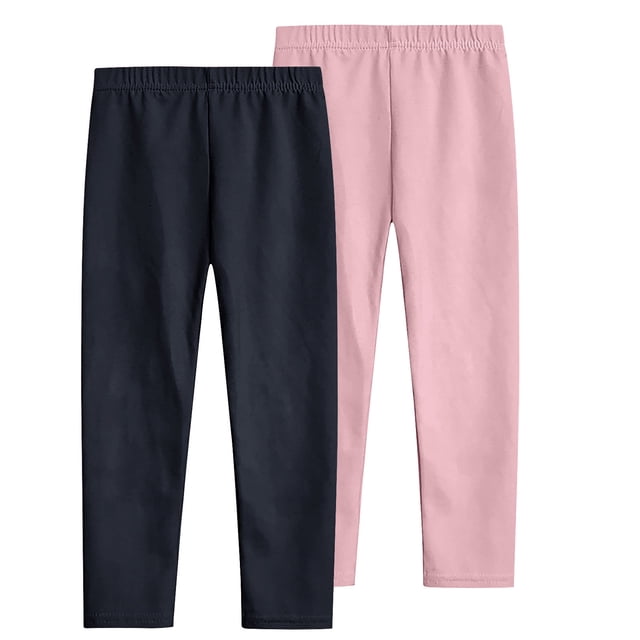 Tungbrin Compression Leggings for Girls Basic Solid High Waisted Tight Pants Seamless Full Length Yoga Trousers 2 Pack