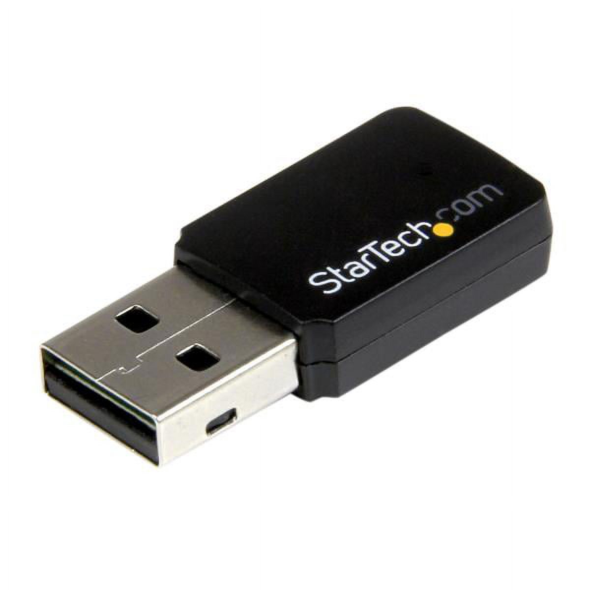 StarTech.com USB 2.0 AC600 Mini Dual Band Wireless-AC Network Adapter - 1T1R 802.11ac WiFi Adapter - 2.4GHz / 5GHz USB Wireless (USB433WACDB), Black - image 2 of 5