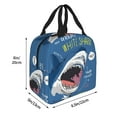 thumbnail image 2 of Yiaed Great White Shark Print Insulated Lunch Bag Reusable Cute Tote Lunch Box, Leakproof Cooler Lunch Bags for Work Office Travel School Picnic, 2 of 5
