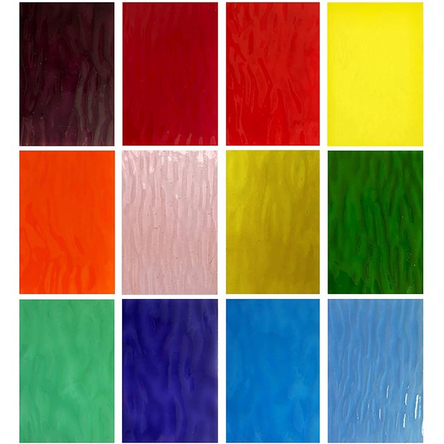 Paquete de vitrales unicoshape de 12 hojas de 6 x 4 pulgadas para manualidades