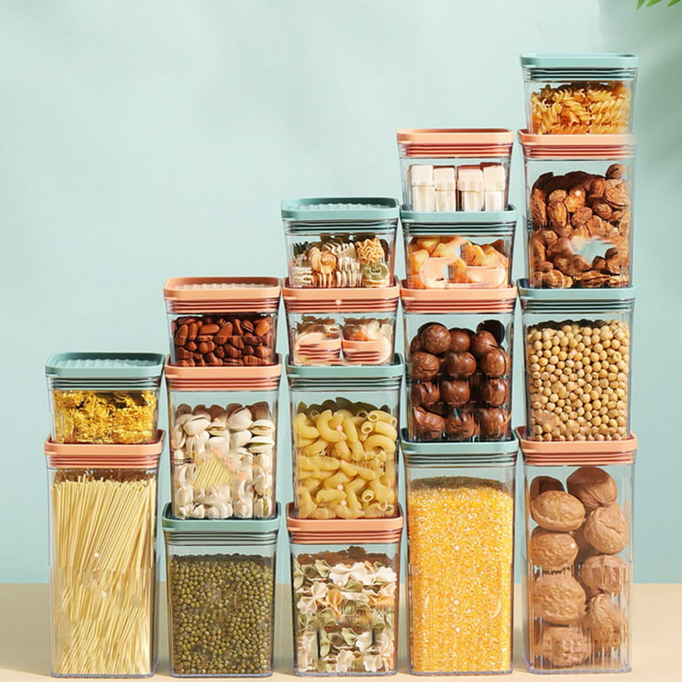 Plastic Pantry Box Transparent Storage Box Container Clip Handle Food Grade  BPA Free Kitchen-food-flour-storage-container-tub-box-biscuits 