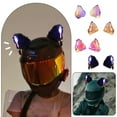 thumbnail image 3 of Blarkrus White Warm Light Helmet Decoration Cute Cartoon Cat Ears Glowing Flash With Light Detachable Motorcycle Motorcycle Helmet Accessories, 3 of 8
