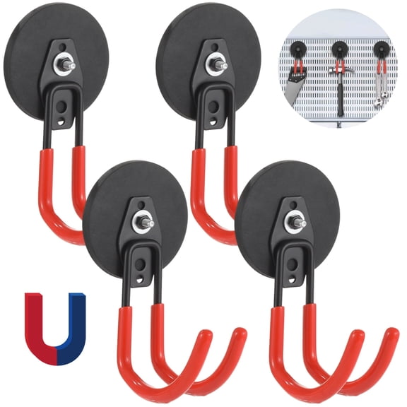 4 Pcs Strong Adsorbent Hooks, Extra Large Heavy-duty Hanging Hooks, Non-slip Rubber Coated Utility Hooks, Wall-mounted Storage Holders for Homes, Garages, Gardens