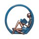 thumbnail image 1 of Adorno redondo de resina para yoga, accesorios modernos para decoración del hogar (lectura), 1 of 3