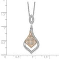 thumbnail image 2 of 15mm 925 Sterling Silver Dangle Polished Brilliant Embers Rose Gold Plated Cubic Zirconia Necklace 18 Inch Pendant Neckl, 2 of 2