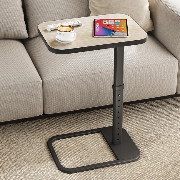 Mesa con bandeja para TV Kitstorack, altura ajustable, con panel de cierre