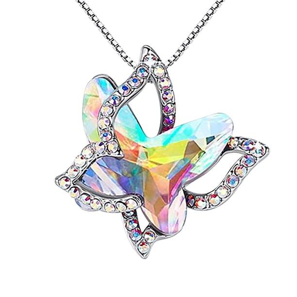 Collar de mariposa de cristal para mujer Collar colgante de moda multicolor Wmkox8yi sjalhkljlk6087