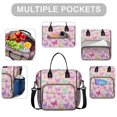 thumbnail image 2 of Butterfly and Pastel Pink Pattern Insulated Leakproof Lunch Box for Women, Large Lunch Bag for Tween Teen Adult, Loncheras Para Mujer for Work Beach Travel Picnic Camping, 2 of 6