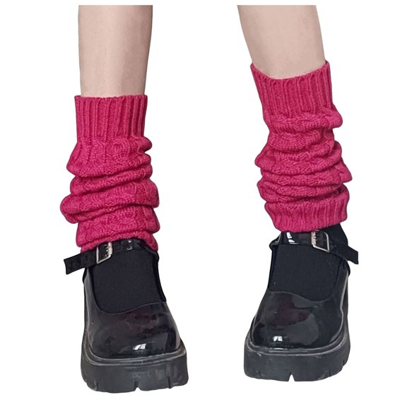 PMVFHDE Women Knee High Socks Solid Knit Long Socks Slouch Socks